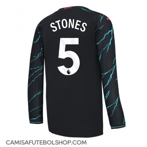 Camisa de time de futebol Manchester City John Stones #5 Replicas 3º Equipamento 2023-24 Manga Comprida